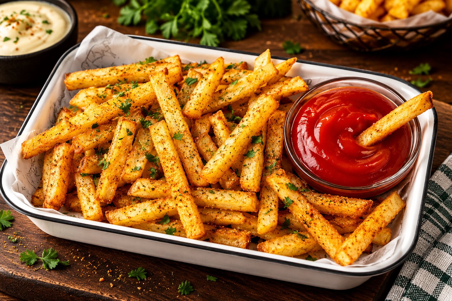 Fresh golden French fries